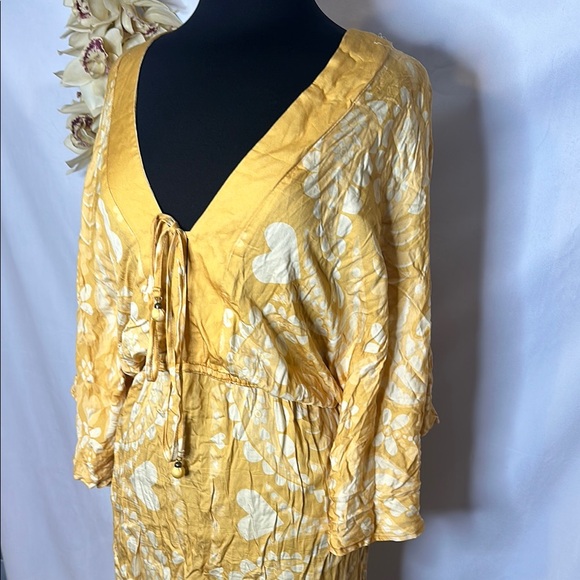 FARM Rio Yellow Floral Tie-Front Mini Dress - Picture 2 of 5